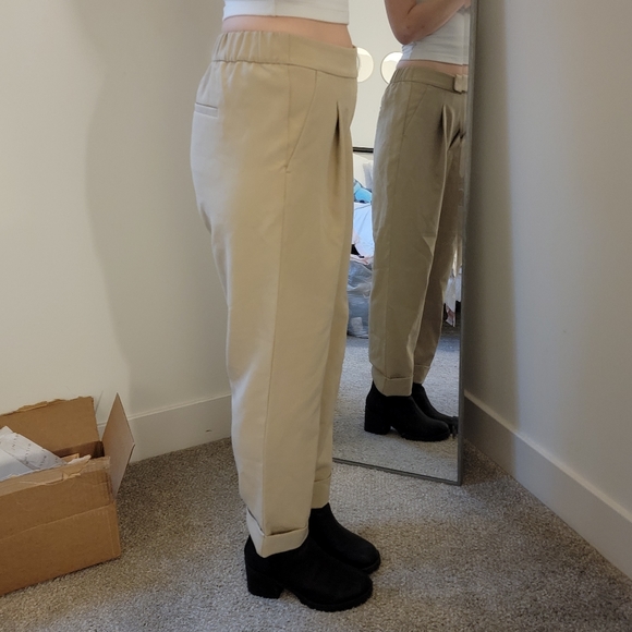 Loft Outlet Tan High Rise Straight Cuffed Trouser Size S - Picture 4 of 11